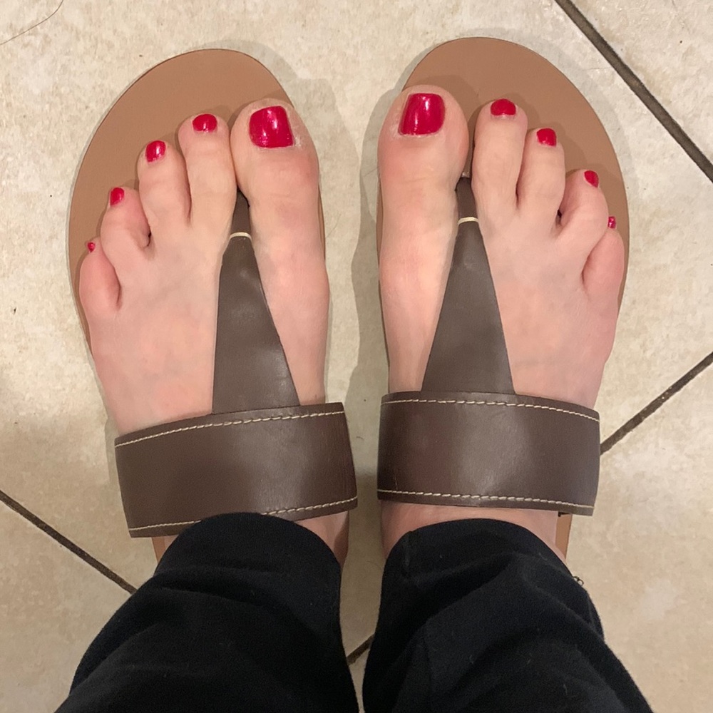 Prada Brown Leather Sandals